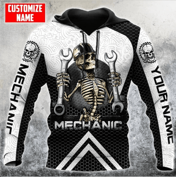 Bikergod Motorcycle Mechanic Custom Name Hoodie Design 3D Full Printed Sizes S - 5XL - NAQA353