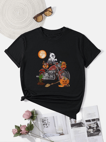 Bikergod Motorcycle Boo Ghost Riding Motorcycle T-shirt, Crew-neck Sweatshirt, Hoodie, Tank Top, V-neck T-shirt Design 2D Full Printed Sizes S - 5XL - NABK207