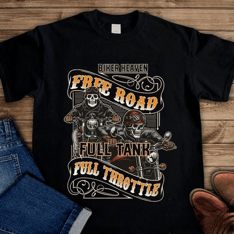 Bikergod Motorcycle Biker Heaven Free Road T-shirt Design 2D Full Printed Sizes S - 5XL - NAAR95