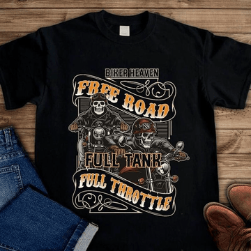 Bikergod Motorcycle Biker Heaven Free Road T-shirt Design 2D Full Printed Sizes S - 5XL - NAAR95