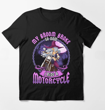 Bikergod Motorcycle My Broom Broke So Now I Ride A Motorcycle Halloween T-shirt, Crew-neck Sweatshirt, Hoodie, Tank Top, V-neck T-shirt Design 2D Full Printed Sizes S - 5XL - NABC329