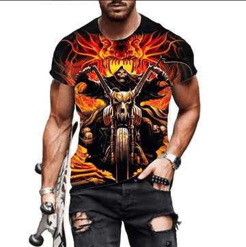 Bikergod Motorcycle Skull Rider T-shirt Design 3D Full Printed Sizes S - 5XL - NAMA208