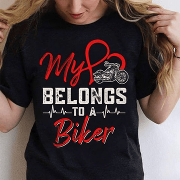 Bikergod Motorcycle My Bike Belongs To Biker T-shirt, Crew-neck Sweatshirt, Hoodie, Tank Top, V-neck T-shirt Design 2D Full Printed Sizes S - 5XL - NAJA434