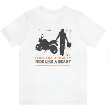 Bikergod Motorcycles Biker Girl Look Like A Beauty T-shirt Design 2D Full Printed Sizes S - 5XL - NAFA307