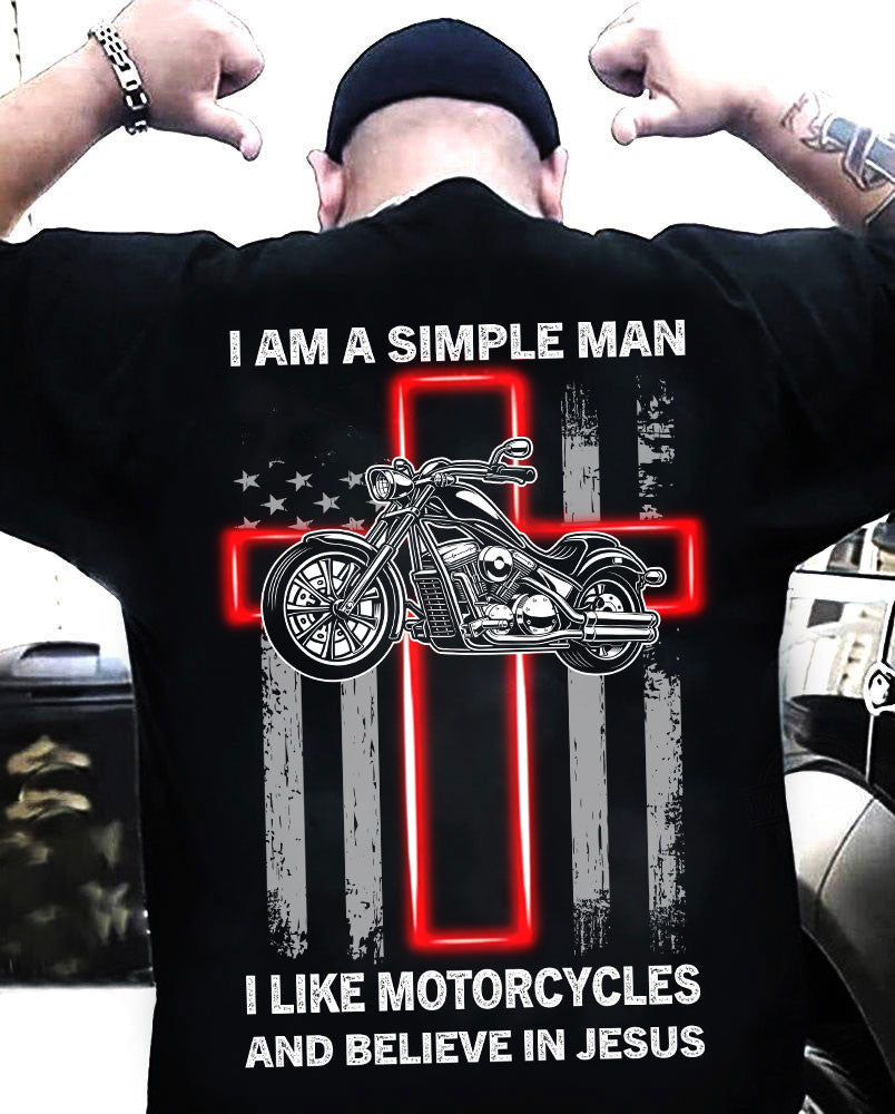 Bikergod Motorcycle I Am A Simple Man T-shirt Design 2D Full Printed Sizes S - 5XL - NAYA384