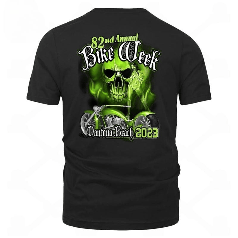 Bikergod Motorcycles Daytona Bike Week 2023 Skull T-shirt Design 2D Full Printed Sizes S - 5XL - NAAD19