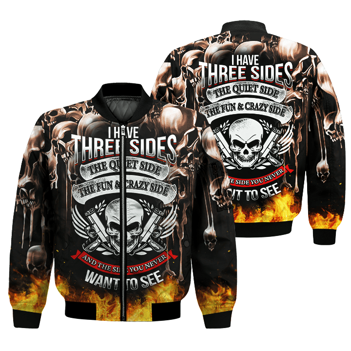 Bikergod Three Sides Motorcycle Bomber Jacket Design 3D Full Printed HM26042503