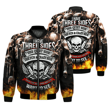 Bikergod Three Sides Motorcycle Bomber Jacket Design 3D Full Printed HM26042503