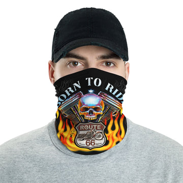 Bikergod Born To Ride Route 66 Drive Motocross Mask Bandana HM16052502
