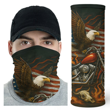 Bikergod American Eagle Biker Mask Chopper with Fire And Skull Design DH042025TS26