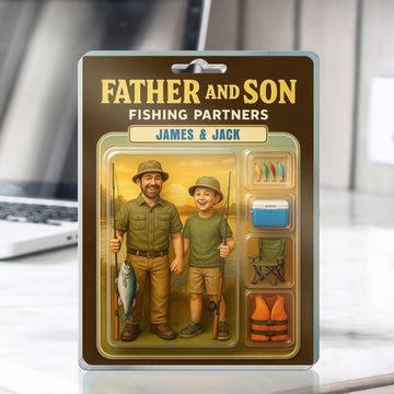 Bikergod Custom Name Father Son Fishing Acrylic Block Plaque - Dad Gifts - Fishing Team LN100625AB01