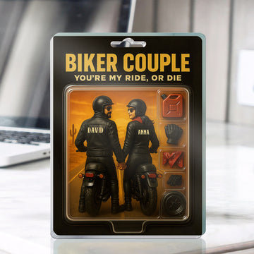 Bikergod Custom Name Biker Couple Acrylic Block Plaque - Anniversary Gifts - For Husband Wife LN100625AB02