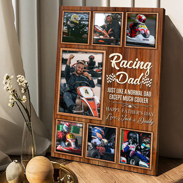 Bikergod Custom Photo Racing Dad Poster - Normal Dad Canvas Poster - Dad Gifts LN170625CV1