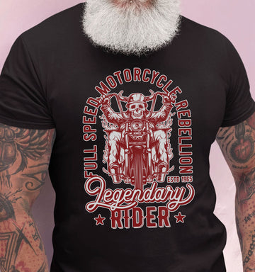 Bikergod Full Speed Motorcycle Rebellion Tshirt Design 2D Printed DH042025T79