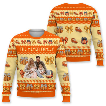 Bikergod The Family Custom Photo And Name Fall Season Ugly Sweater Design 3D Full Printed Sizes S - 5XL - Gift For Family- Autumn Sweater 3D LN1407SW3D1