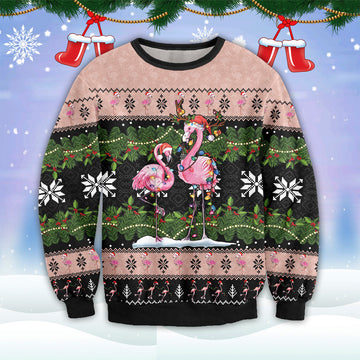 Bikergod Flamingo Christmas Ugly Sweater Design 3D Full Printed Sizes S - 5XL - Gift For Women Men- Flamingo Sweater 3D TLDH85