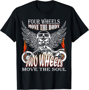 Bikergod Motorcycle Two Wheels Move The Soul T-shirt, Crew-neck Sweatshirt, Hoodie, Tank Top, V-neck T-shirt Design 2D Full Printed Sizes S - 5XL - NABI330