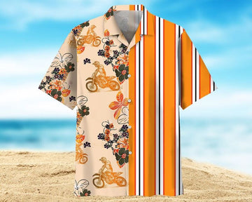 Bikergod Motorcycle Motocross Flowers Hawaii Shirt Design 3D Full Printed Sizes S - 5XL NABI336