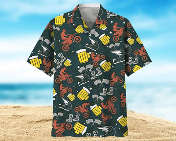 Bikergod Motorcycle Helmet Beer Motorcross Hawaii Shirt Design 3D Full Printed Sizes S - 5XL NABI350