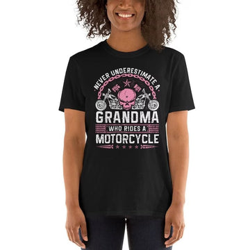 Bikergod Motorcycle Never Underestimate A Grandma Who Rides A Motorcycle T-shirt, Crew-neck Sweatshirt, Hoodie, Tank Top, V-neck T-shirt Design 2D Full Printed Sizes S - 5XL - NABI307