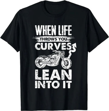 Bikergod Motorcycle When Life Throws You Curves Lean Into It T-shirt, Crew-neck Sweatshirt, Hoodie, Tank Top, V-neck T-shirt Design 2D Full Printed Sizes S - 5XL - NABI334