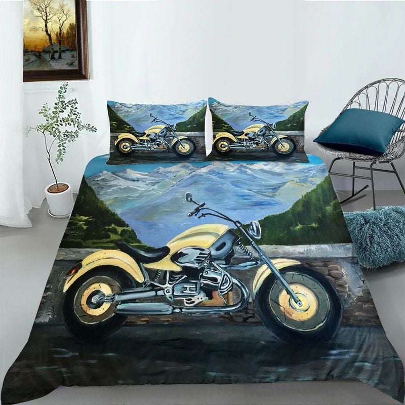 Bikergod Motorcycle Mountain Bedding Set Cover Design 3D - NABT400