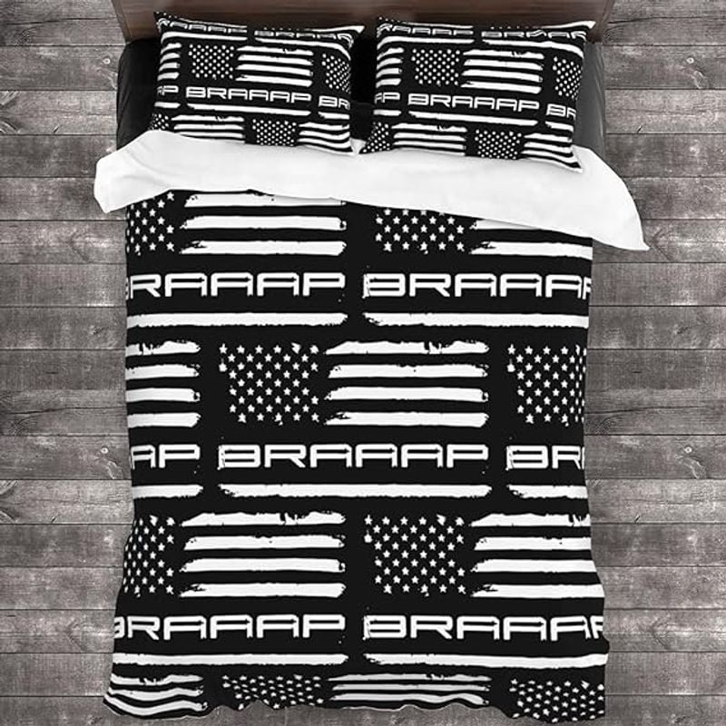 Bikergod Motorcycle Braaap Motocross Dirt Bike USA Flag Bedding Set Cover Design 3D - NABY241