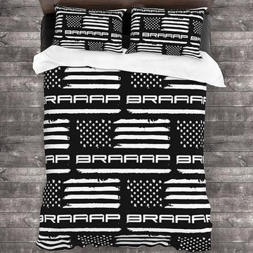 Bikergod Motorcycle Braaap Motocross Dirt Bike USA Flag Bedding Set Cover Design 3D - NABY241