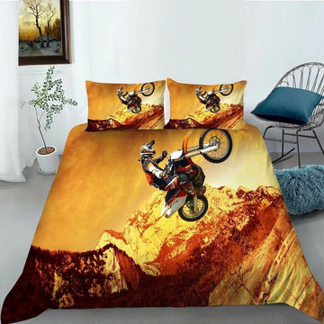 Bikergod Motorcycle And Desert Bedding Set Cover Design 3D - NABT401