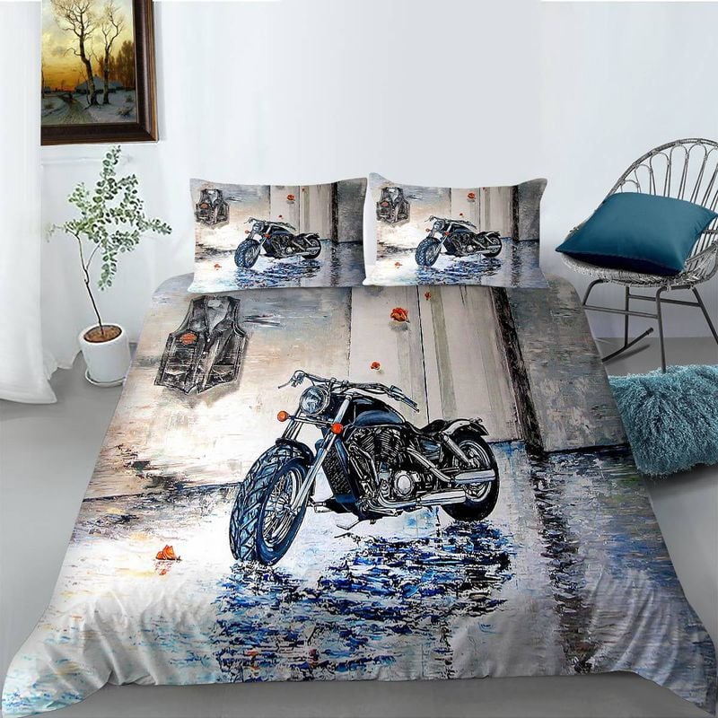 Bikergod Motorcycle Dirt Bike Bedding Set Cover Design 3D - NABT397