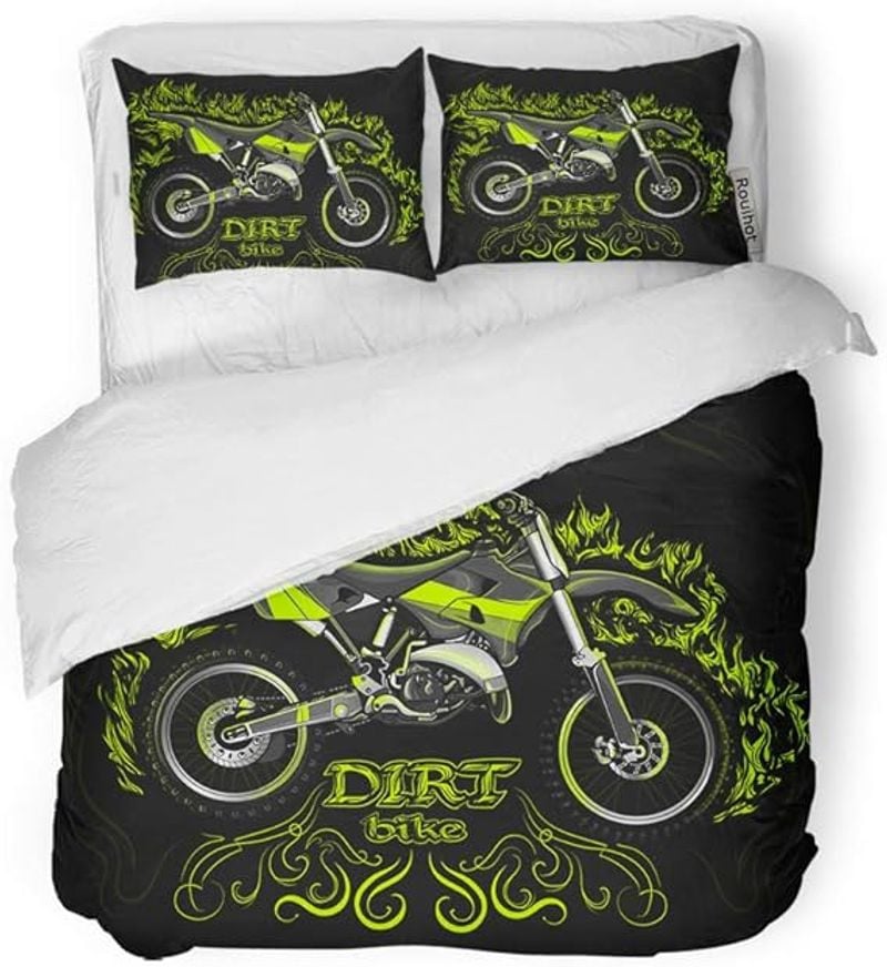 Bikergod Motorcycle Motocross Dirt Bike Bedding Set Cover Design 3D - NABY245