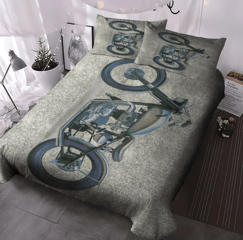 Bikergod Motorcycle Motorbike Bedding Set Cover Design 3D - NABL340