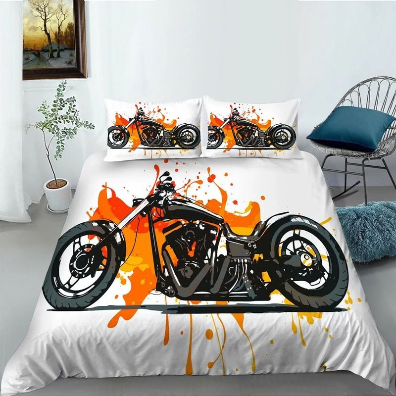Bikergod Motorcycle Motocross Bedding Set Cover Design 3D - NABT356