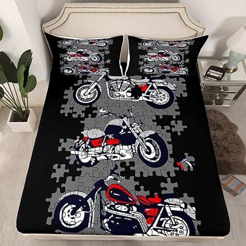 Bikergod Motorcycle Motocross Bedding Set Cover Design 3D - NABT419