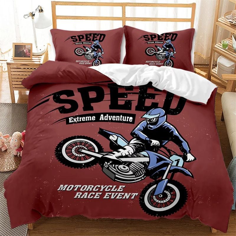Bikergod Motorcycle Motocross Speed Extreme Adventure Bedding Set Cover Design 3D - NABT346