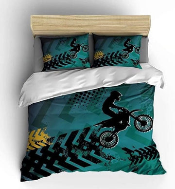 Bikergod Motorcycle Motocross Dirt Bike Bedding Set Cover Design 3D - NABY238