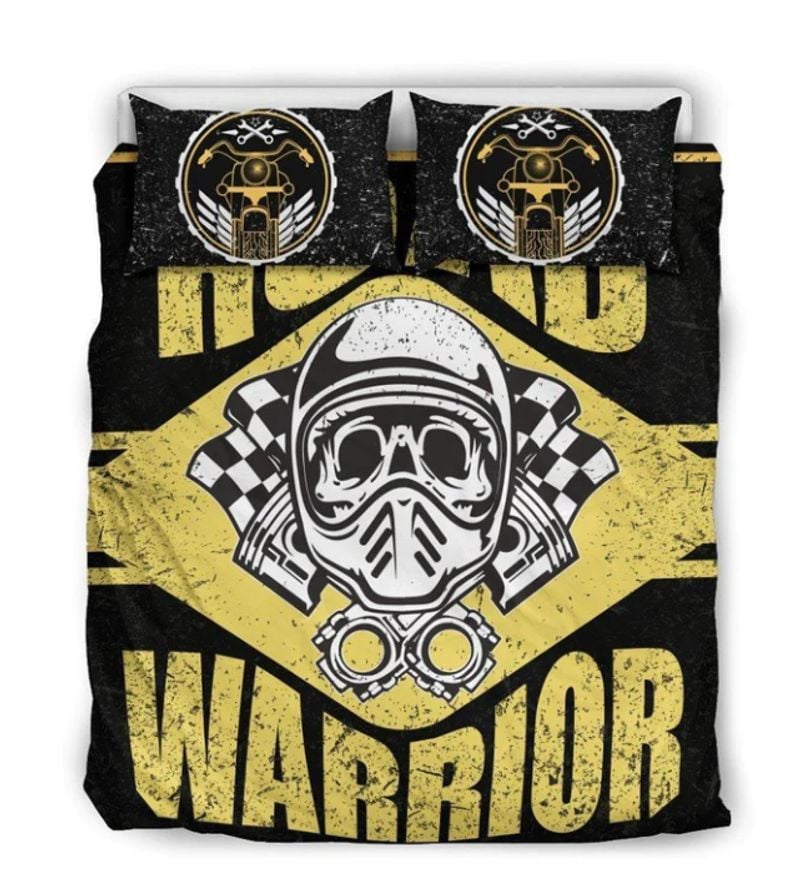Bikergod Motorcycle ROAD WARRIOR Bedding Set Cover Design 3D - NABE215