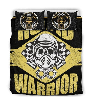 Bikergod Motorcycle ROAD WARRIOR Bedding Set Cover Design 3D - NABE215