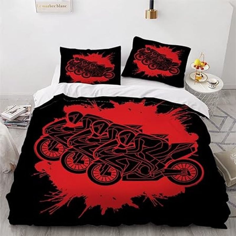 Bikergod Motorcycle Motocross Bedding Set Cover Design 3D - NABT418