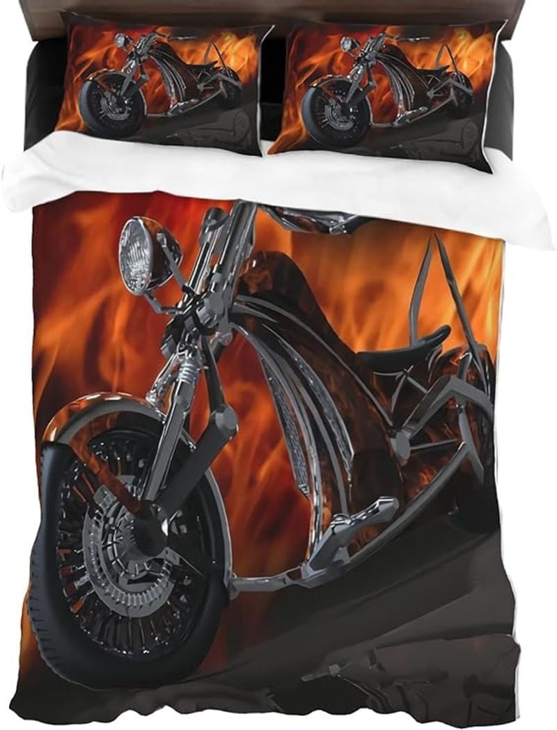 Bikergod Motorcycle Bedding Set Cover Design 3D - NABL331