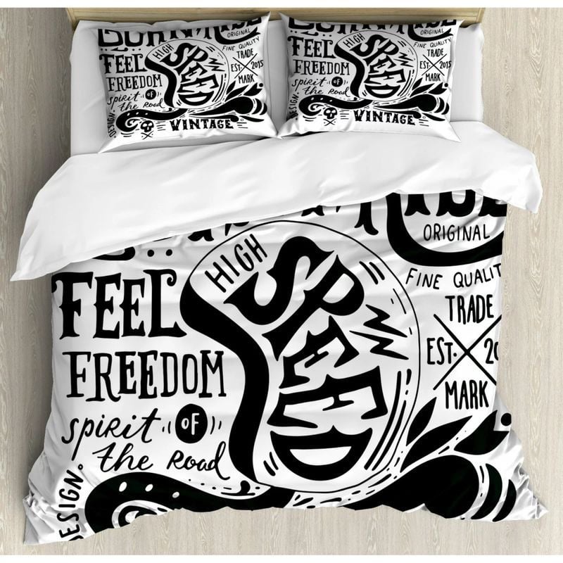 Bikergod Motorcycle Born to Ride Spirit of the Road Bedding Set Cover Design 3D - NABT360