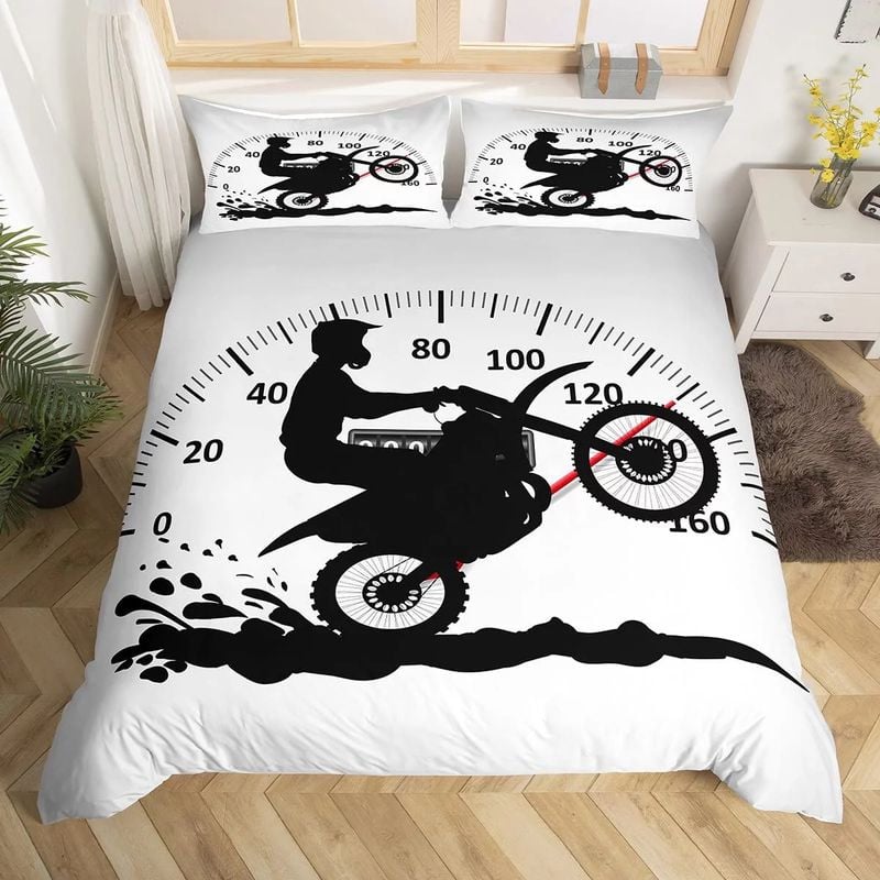 Bikergod Motorcycle Motocross Dirt Bike Bedding Set Cover Design 3D - NABY248