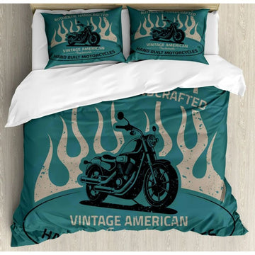 Bikergod Motorcycle Vintage American Motocross Bedding Set Cover Design 3D - NABT353