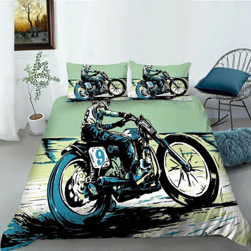 Bikergod Motorcycle Biker Bedding Set Cover Design 3D - NABT366