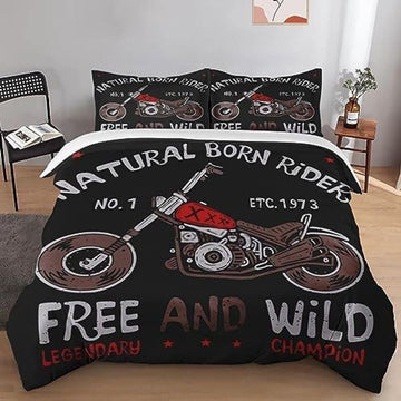 Bikergod Motorcycle Natural Born Riders Bedding Set Cover Design 3D - NABT334