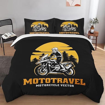 Bikergod Motorcycle Motortravel Bedding Set Cover Design 3D - NABL323