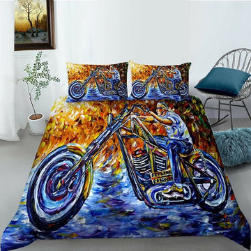 Bikergod Motorcycle Bedding Set Cover Design 3D - NABT396