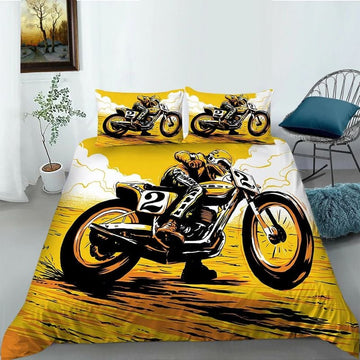 Bikergod Motorcycle Motocross Rider Bedding Set Cover Design 3D - NABT374
