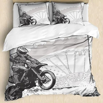 Bikergod Motorcycle Motocross Racer Bedding Set Cover Design 3D - NABY242