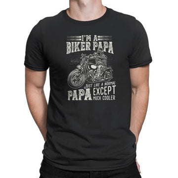 Bikergod Motorcycle I'm A Biker Papa T-shirt, Crew-neck Sweatshirt, Hoodie, Tank Top, V-neck T-shirt Design 2D Full Printed Sizes S - 5XL - NABE225